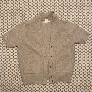 Short sleeve sweater cardigan.
